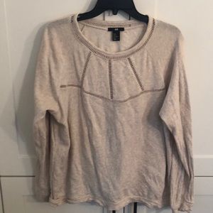 Comfy tan sweater with cool cut out details
